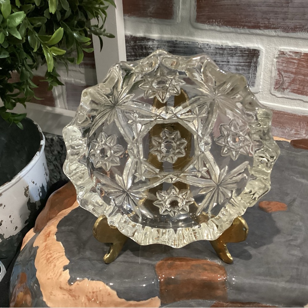 Vintage - Cut Glass Crafted Ashtray - Beautiful Gently Used Condition - Rare